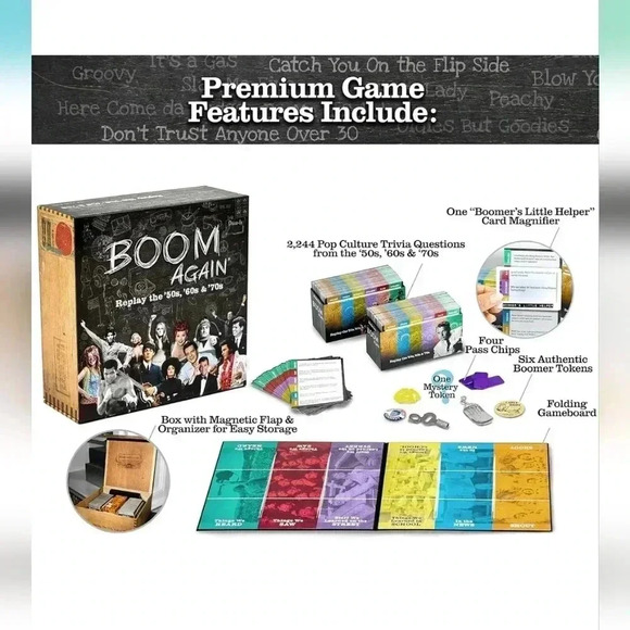 Board Game50s,60s,and'70s Pop Culture & Music Trivia Game Best Party Game! - Picture 4 of 8